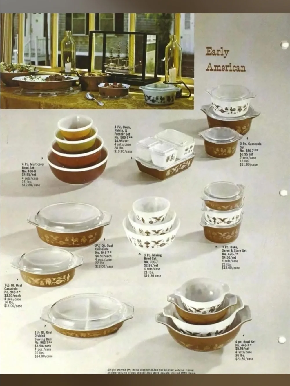 PYREX #441 RARE Early American Pattern Round Cinderella Bowl 1.5 PT Vintage